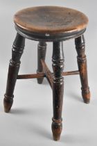 A Vintage Circular Seated Stool, 29cms Diameter and 45cms High