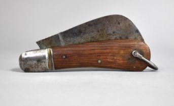 A Vintage Pruning Knife by Witness of Sheffield with Wooden Scales, 12cms Long