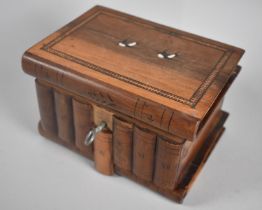 An Italian Olive Wood Puzzle Box, Hinged Lid with Inlaid Swallow and Micro Mosaic Decoration, in the
