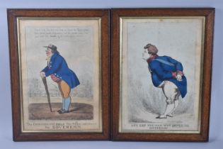 A Pair of Oak Framed 19th Century Caricatures, Are You the Man Wot Drives The Sovereign? and The