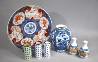 A Collection of Various Oriental Items to comprise Large Japanese Imari Charger, Three Chinese