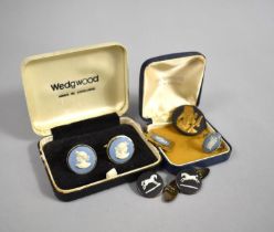 A Collection of Wedgwood Jasperware Jewellery to Comprise Cufflinks, Pendants and a Ring