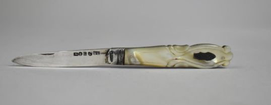 A 19th Silver Bladed and Mother of Pearl Handled Fruit Knife by George Unite, London Hallmark