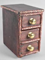 A Stained Far Eastern Three Drawer Spice Chest, 19cms High