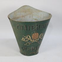 A French Metal Grape Pickers Bucket , Châteauneuf Du Pape, 59cms High