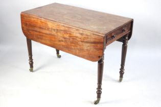 A Late 19th Century Mahogany Drop Leaf Pembroke Table with Single Drawer, 101cms Wide