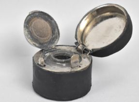 A Late 19th/Early 20th Century Travelling Inkwell with Hinged Lid and Cover, 5cm Diameter