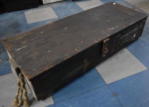 A Vintage Wooden and Metal Banded Tool/Ammunition Box