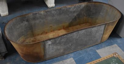 A Vintage Galvanised Bath, 136cm Long