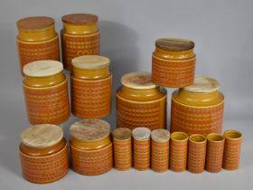 A Collection of Hornsea Saffron Pattern Storage Jars to Include Large, Medium and Small Examples and