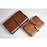 Two Early 20th Century Leather Fishing Fly Wallets by W.H.Cummins and J.Bernard and Son