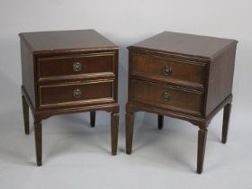 A Pair of Two Drawer Bedside Chest, Match Lot 399, 45cm Wide