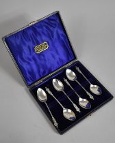 A Cased Set of Six Silver Apostle Teaspoons by John Millward Banks, Hallmarked For Chester 1902