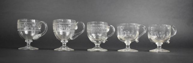A Collection of Five Various 19th/20th Century Custard Glasses, 8cm high
