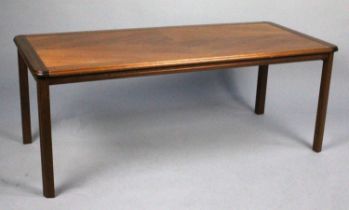 A Mid 20th Century Danish Crossbanded Rectangular Coffee Table, 109cmx49cm