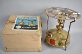 A Boxed War Department Monitor Wickless Oil Stove, Unused and with Instructions Stamped with Crows