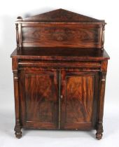 A Victorian Mahogany Chiffonier with Single Long Drawer Over Panelled Doors to Cupboard Base, Half