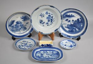 A Collection of Various 18th/19th Century Blue and White Porcelain to Comprise Chinese Shallow