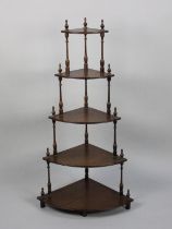 A Mid 20th Century 5 Tier Bow Fronted Mahogany Whatnot, 102cm High