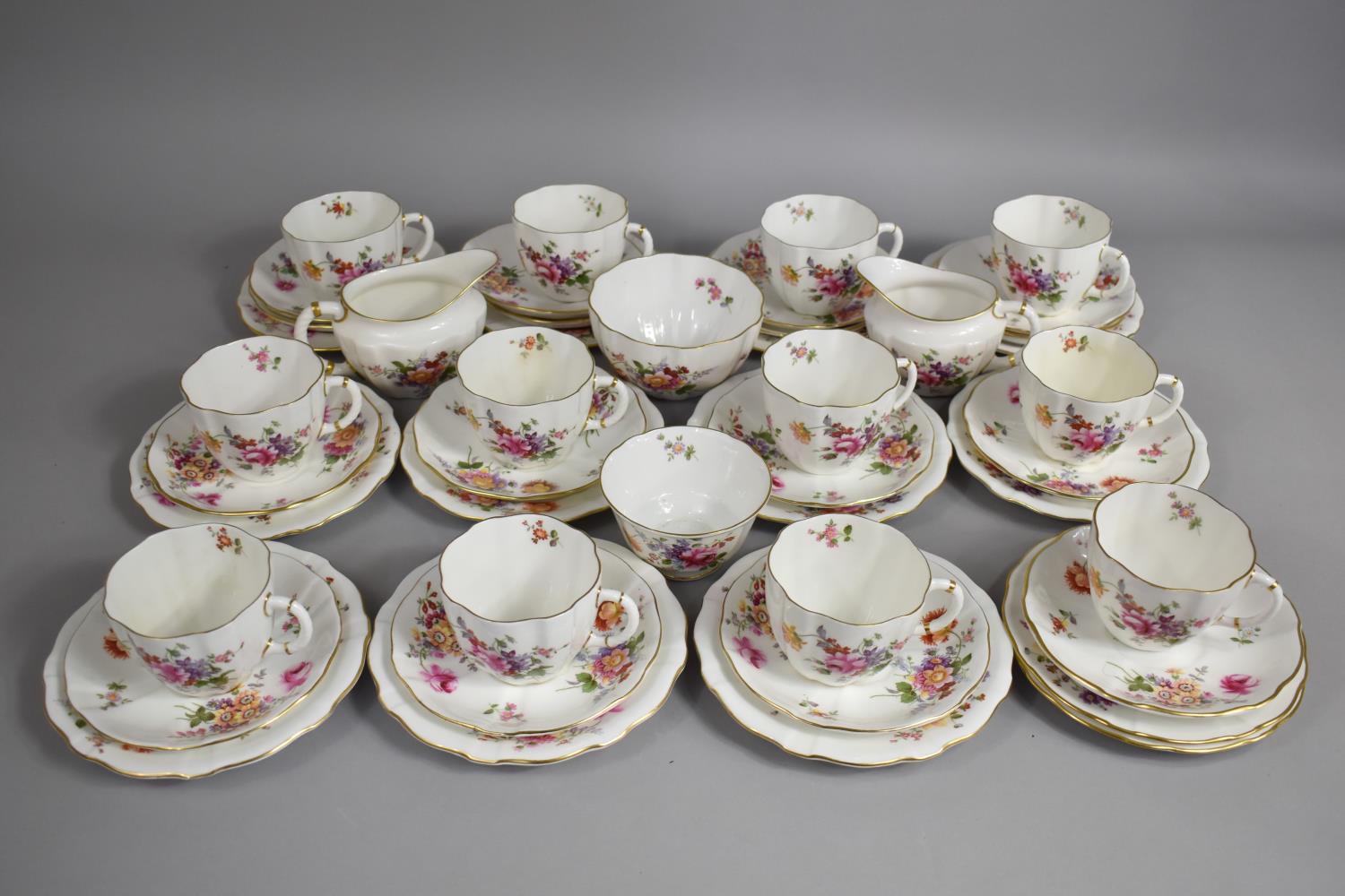 A Royal Crown Derby 'Derby Posies' Tea Set to Comprise Twelve Cups, Saucers, Side Plates, Milk Jugs,