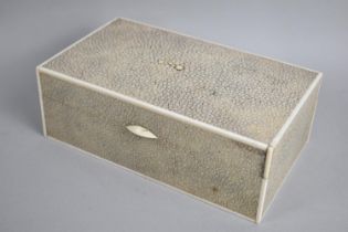 An Edwardian Shagreen Two Division Wooden Lined Cigarette Box, 17.5cm Wide