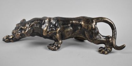 A Cast Metal Bronze Effect Study of a Lioness, 41cm Long +VAT