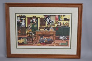 A Framed Limited Edition Linda Jane Smith Print, Kitchen Chaos, 306x600, Signed and Titled in