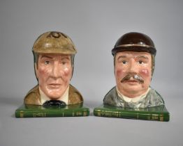 A Pair of Royal Doulton Character Bookends, Sherlock Holmes, d7038 and Dr Watson, d7039