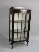 An Edwardian Bow Front Galleried Display Cabinet, for Restoration, 59cm wide