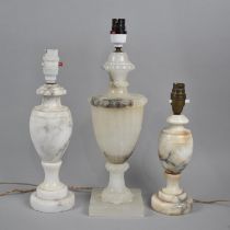 A Collection of Three Early/Mid 20th Century Alabaster Vase Shaped Table Lamps