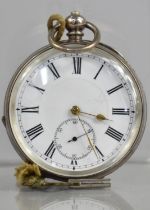 An Early 20th Century 935 Silver Cased Open Pocket Watch, the Movement Inscribed for J Firestone,