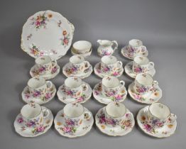 A Royal Crown Derby 'Derby Posies' Pattern Coffee Set to Comprise Thirteen Cans, Thirteen Saucers,