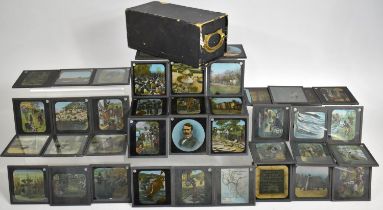 A Vintage Drawer Unit Containing Coloured Magic Lantern Slides, Livingstone's Journeys in Africa