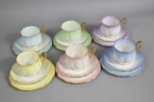 A Royal Albert 'Rainbow' Pattern Tea Set to Six Cups, Saucers and Side Plates