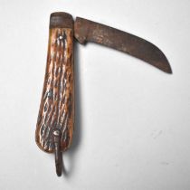 A Vintage Pocket Pruning Knife, the Blade Somewhat Corroded