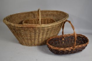 A Collection of Three Various Wicker Baskets
