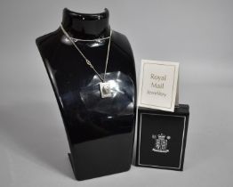 A Royal Mint 'Royal Mail' Silver Victorian Stamp Pendant on Chain in Case