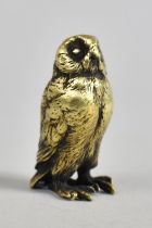 A Small Late 19th/Early 20th Century Bronze Study of an Owl, 4.5cm High