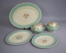 A Collection of Susie Cooper Dresden Spray Pattern (1014) Dinnerwares to Comprise Three Graduated