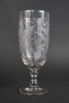 A 19th Century Etched Celery Glass, 25cm high