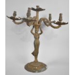 A French Second Empire Style Six Branch Figural Table Lamp, in Need of Rewiring and New Bulb