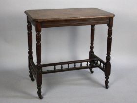 Late Victorian/Edwardian Mahogany Rectangular Occasional Table with Turned Supports, 77cm Wide