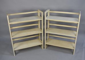 A Stacking Set of Two Cream Painted Folding 3 Shelf Unit, 70cm Wide