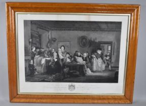 A Maple Framed Mid 19th Century Engraving, "The Reading of a Will", Engraved by John Barnet After
