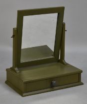 A Repainted Swing Dressing Table Mirror on Plinth Base with Single Drawer, 40cms Wide