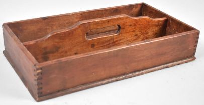 A Stained Two Division Rectangular Cutlery Tray, Late 19th/Early 20th Century, 35.5cms by 19.5cms
