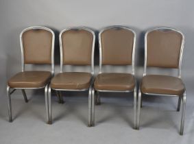 A Set of Four Modern Metal Framed Dining Chairs