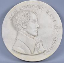 A Circular Cast Plaster Relief Portrait of John Constable, 27.5cms Diameter