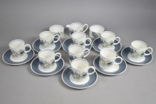 A Wedgwood Susie Cooper Design Glen Mist Pattern Coffee Set to Comprise Nine Coffee Cans, Eight