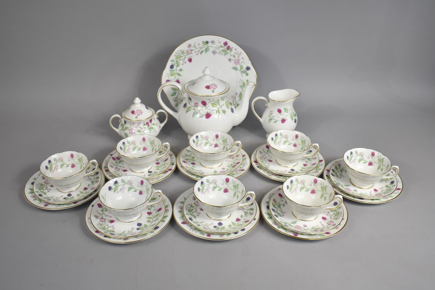 A Royal Grafton Bramble Pattern Tea Set to Comprise Teapot, Eight Cups, Eight Saucers, Eight Side